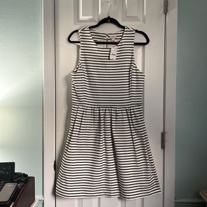 Brand NEW (with tags) J Crew Medium Black and White striped dress!